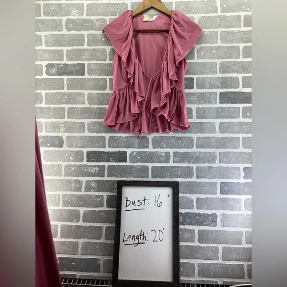 Vintage Montgomery Ward Rose Pink Slip Dress With Matching Ruffle Tied Top Small - Picture 2 of 13